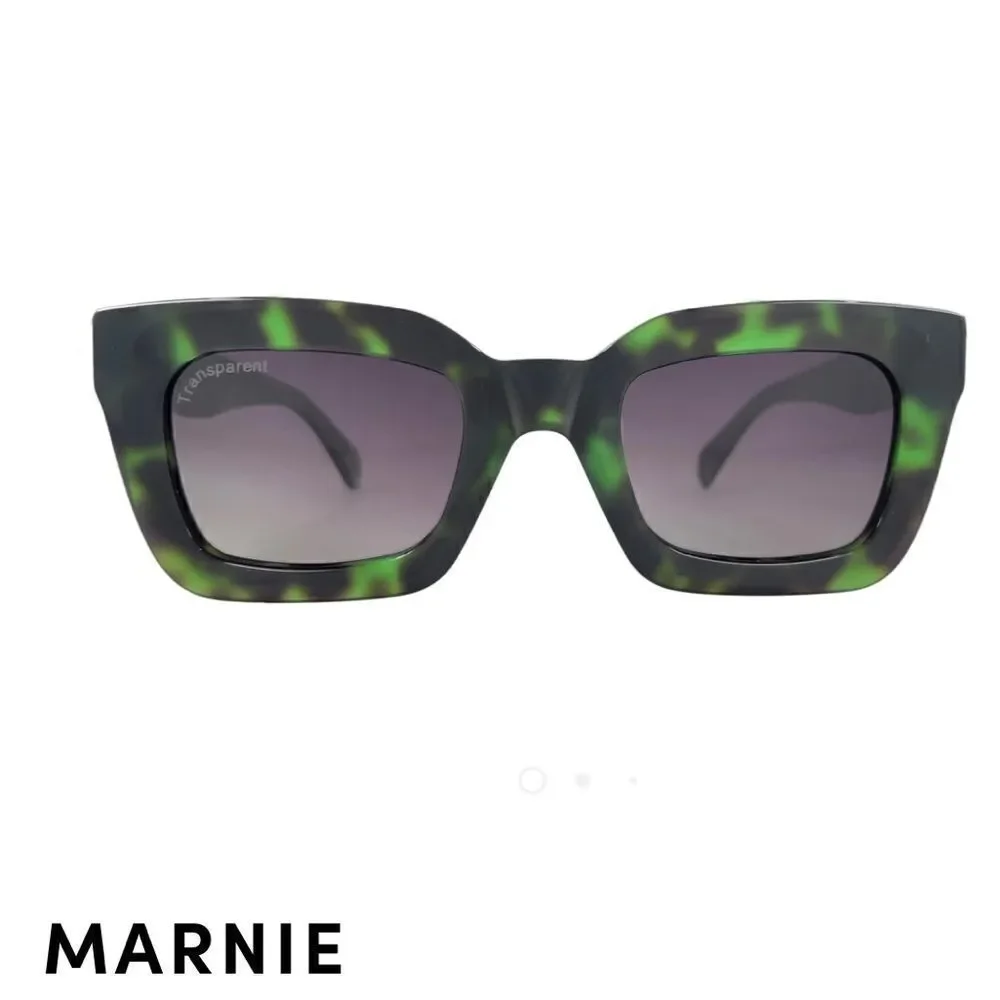 Anthropologie x Transparent Sunglasses Marnie Green Tie Dye Polarized NWT